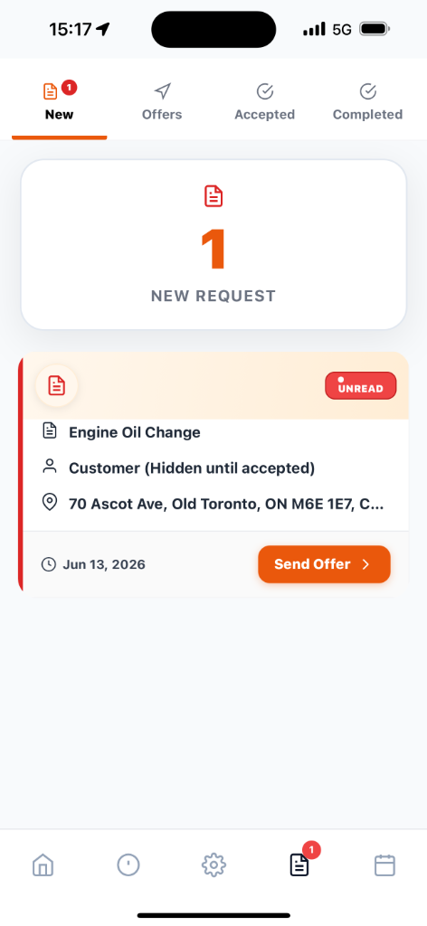 Competitive Bidding Screenshot
